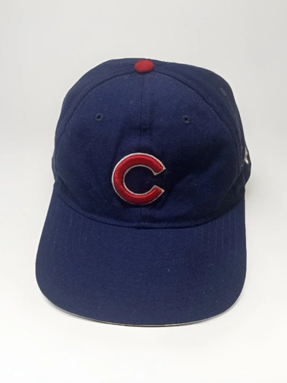 Vintage Chicago Cubs Logo Athletic MLB Snapback Hat Blue Red Baseball Cap